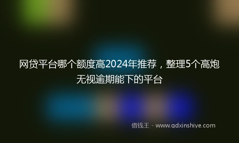 网贷平台哪个额度高2024年推荐，整理5个高炮无视逾期能下的平台