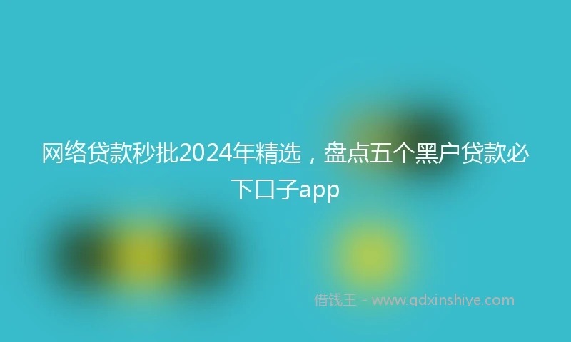 网络贷款秒批2024年精选，盘点五个黑户贷款必下口子app
