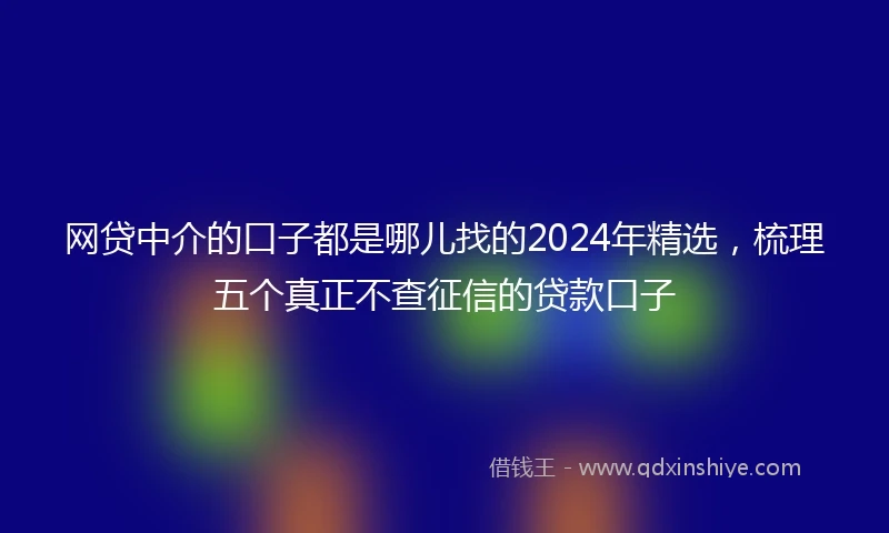 网贷中介的口子都是哪儿找的2024年精选，梳理五个真正不查征信的贷款口子