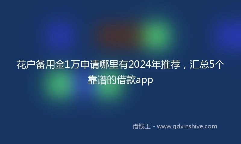 花户备用金1万申请哪里有2024年推荐，汇总5个靠谱的借款app