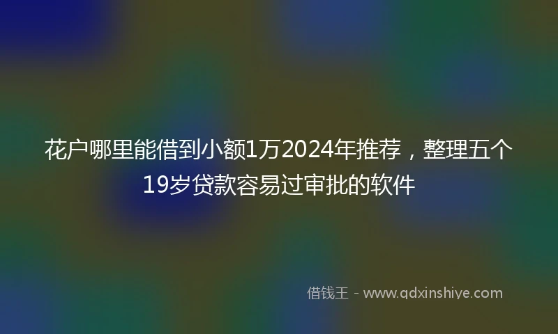 花户哪里能借到小额1万2024年推荐，整理五个19岁贷款容易过审批的软件