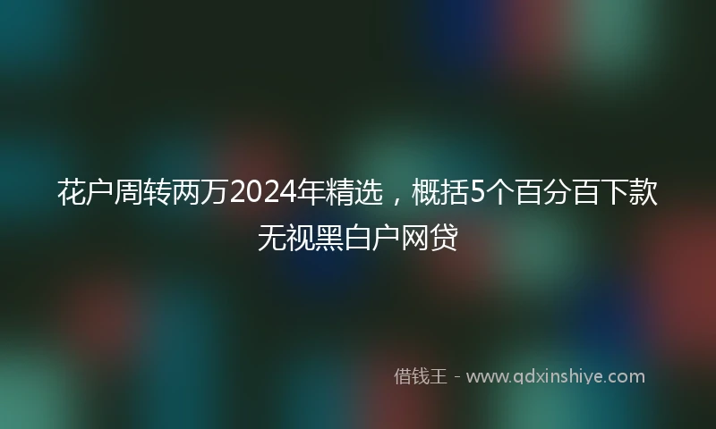 花户周转两万2024年精选，概括5个百分百下款无视黑白户网贷