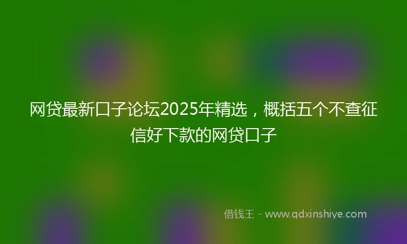 网贷最新口子论坛2025年精选，概括五个不查征信好下款的网贷口子