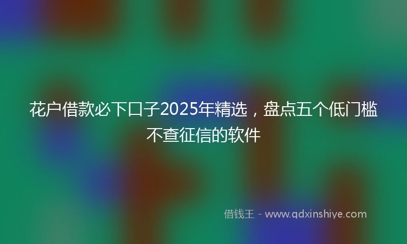 花户借款必下口子2025年精选，盘点五个低门槛不查征信的软件