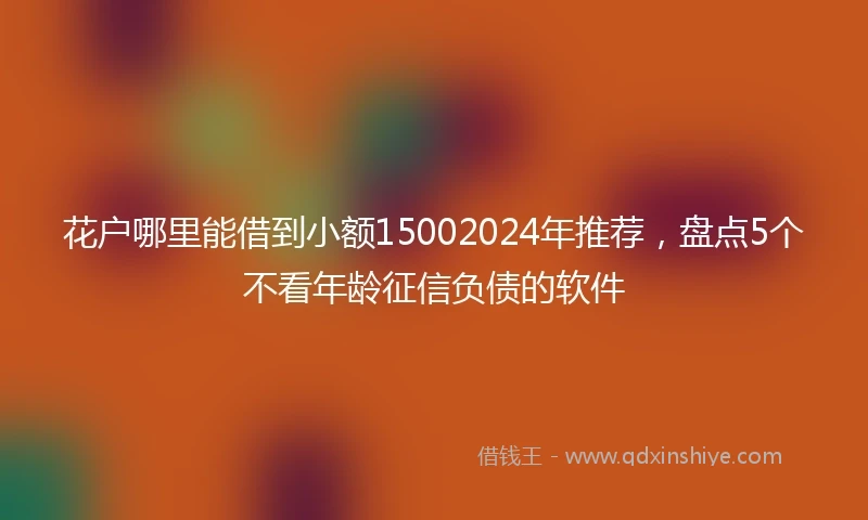 花户哪里能借到小额15002024年推荐，盘点5个不看年龄征信负债的软件