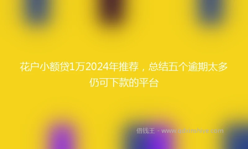 花户小额贷1万2024年推荐，总结五个逾期太多仍可下款的平台
