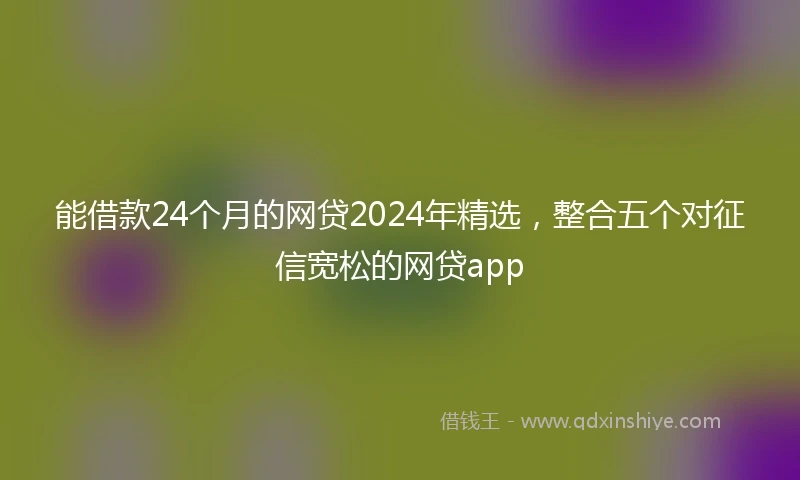 能借款24个月的网贷2024年精选，整合五个对征信宽松的网贷app