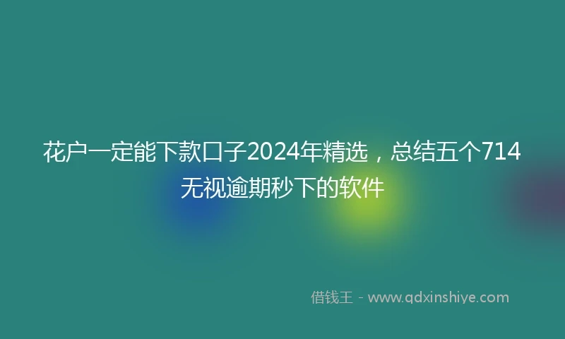 花户一定能下款口子2024年精选，总结五个714无视逾期秒下的软件