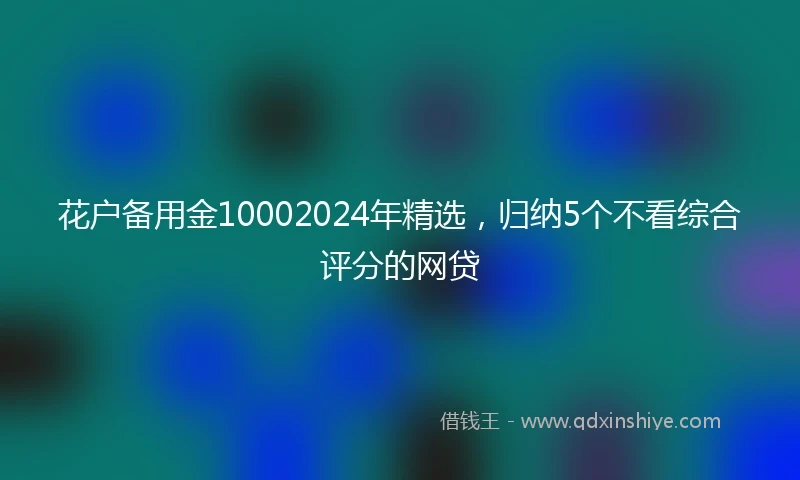 花户备用金10002024年精选，归纳5个不看综合评分的网贷