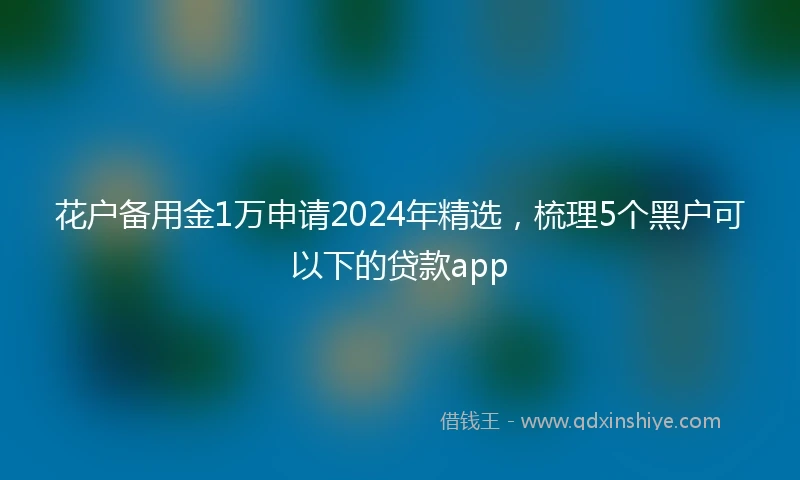 花户备用金1万申请2024年精选，梳理5个黑户可以下的贷款app