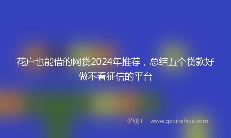 花户也能借的网贷2024年推荐，总结五个贷款好做不看征信的平台