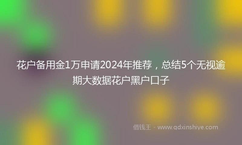 花户备用金1万申请2024年推荐，总结5个无视逾期大数据花户黑户口子