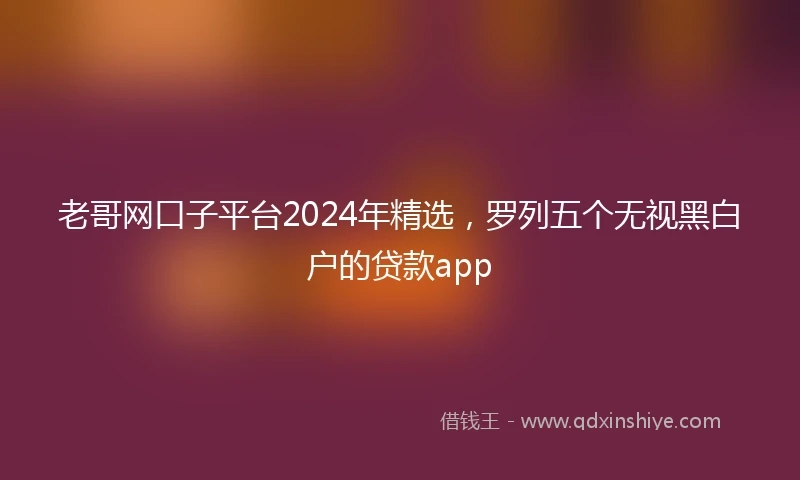 老哥网口子平台2024年精选，罗列五个无视黑白户的贷款app