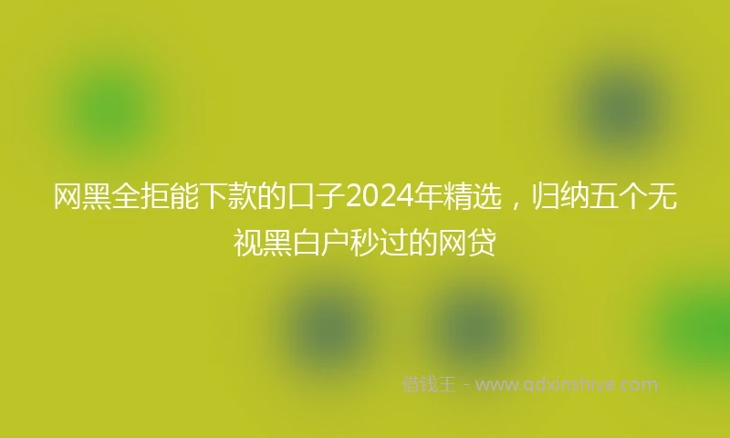 网黑全拒能下款的口子2024年精选，归纳五个无视黑白户秒过的网贷