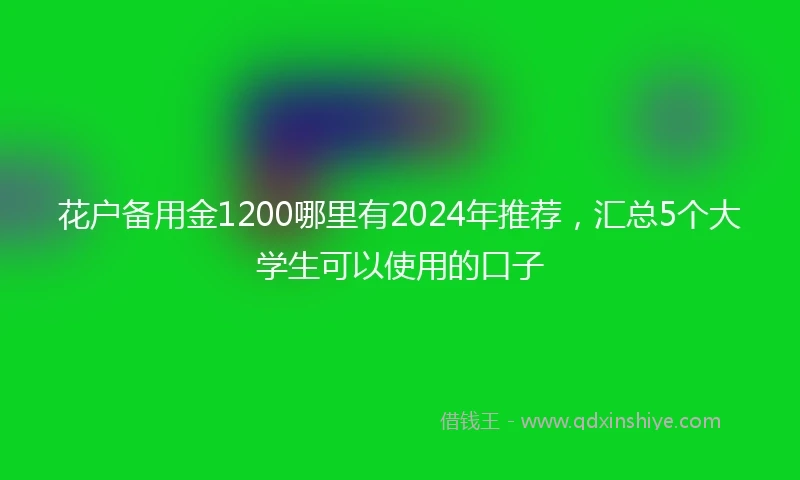 花户备用金1200哪里有2024年推荐，汇总5个大学生可以使用的口子