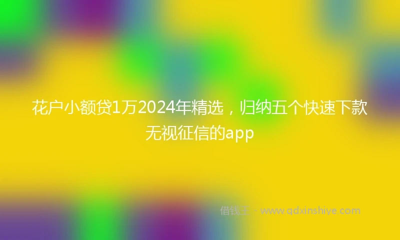 花户小额贷1万2024年精选，归纳五个快速下款无视征信的app
