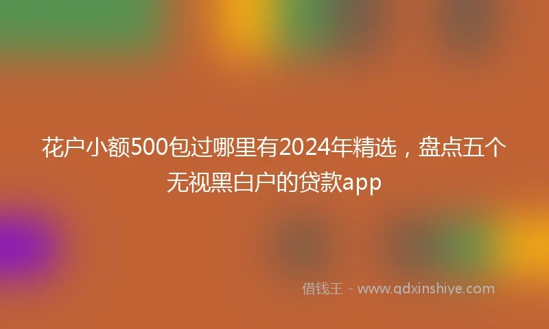 花户小额500包过哪里有2024年精选，盘点五个无视黑白户的贷款app