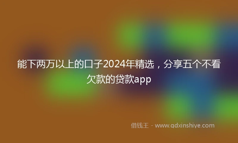 能下两万以上的口子2024年精选，分享五个不看欠款的贷款app