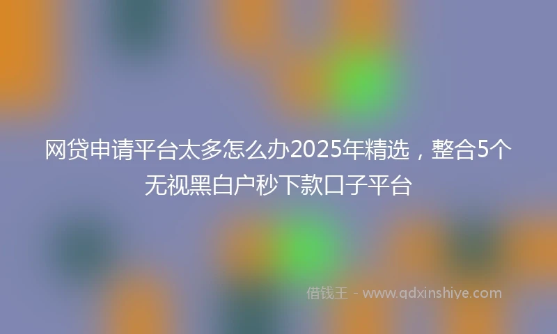 网贷申请平台太多怎么办2025年精选，整合5个无视黑白户秒下款口子平台
