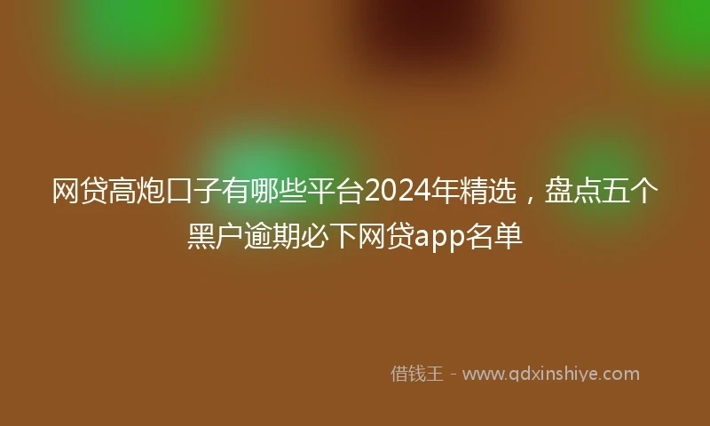网贷高炮口子有哪些平台2024年精选，盘点五个黑户逾期必下网贷app名单