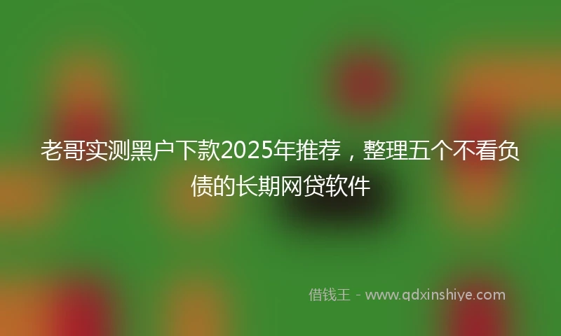 老哥实测黑户下款2025年推荐,整理五个不看负债的长期网贷软件