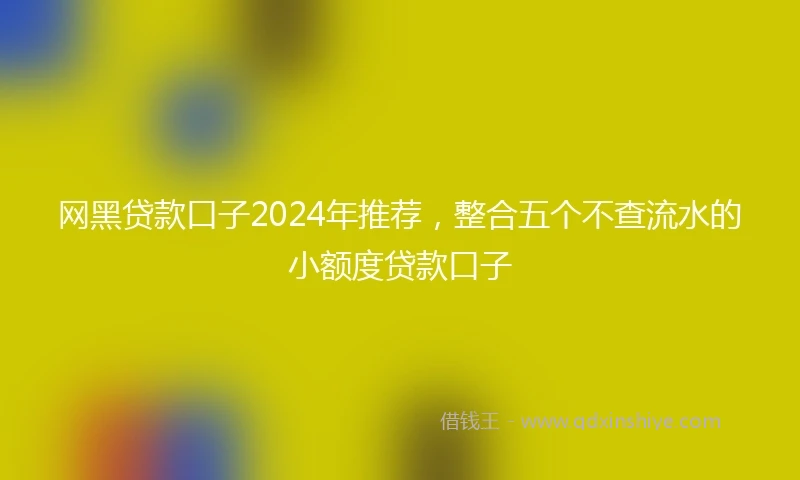 网黑贷款口子2024年推荐，整合五个不查流水的小额度贷款口子