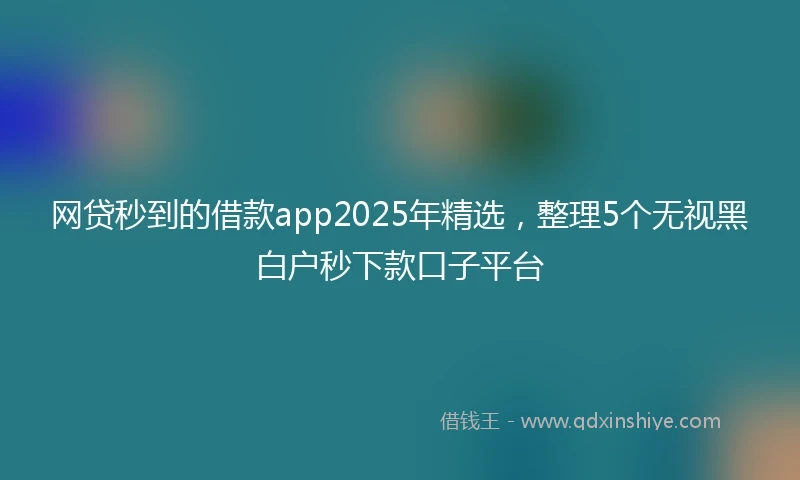 网贷秒到的借款app2025年精选，整理5个无视黑白户秒下款口子平台