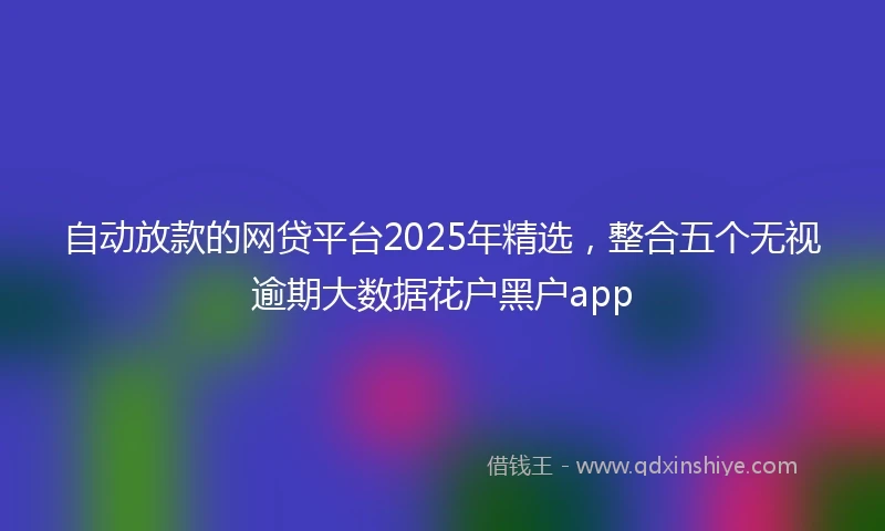 自动放款的网贷平台2025年精选，整合五个无视逾期大数据花户黑户app