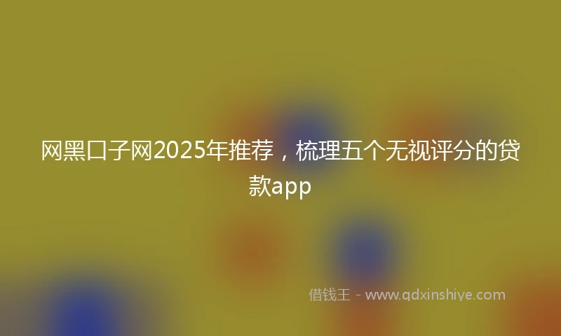 网黑口子网2025年推荐，梳理五个无视评分的贷款app