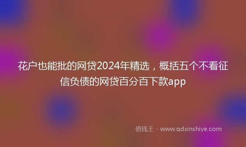 花户也能批的网贷2024年精选，概括五个不看征信负债的网贷百分百下款app