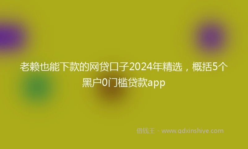 老赖也能下款的网贷口子2024年精选，概括5个黑户0门槛贷款app