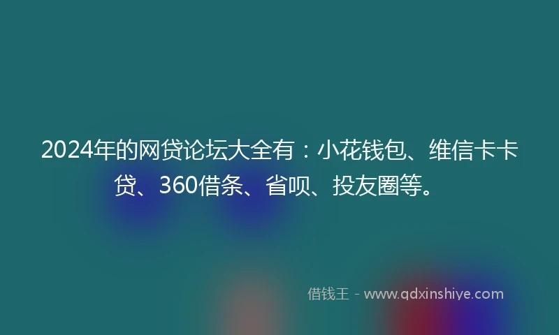 2024年的网贷论坛大全有：小花钱包、维信卡卡贷、360借条、省呗、投友圈等。