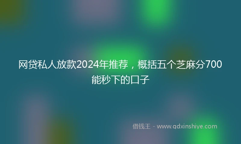 网贷私人放款2024年推荐，概括五个芝麻分700能秒下的口子