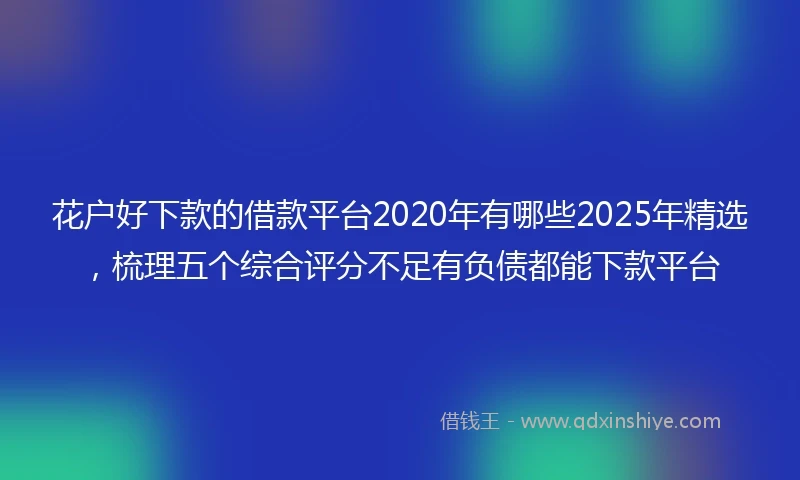 花户好下款的借款平台2020年有哪些2025年精选,梳理五个综合评分不足有负债都能下款平台