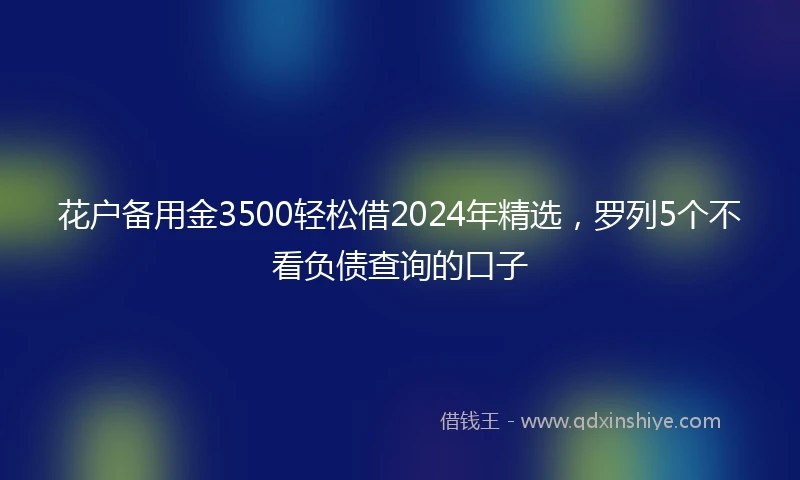 花户备用金3500轻松借2024年精选，罗列5个不看负债查询的口子