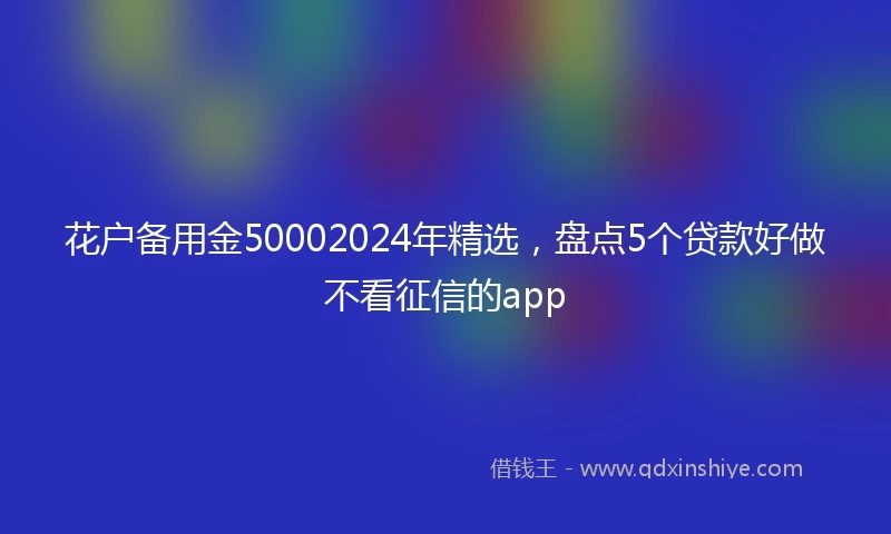 花户备用金50002024年精选,盘点5个贷款好做不看征信的app