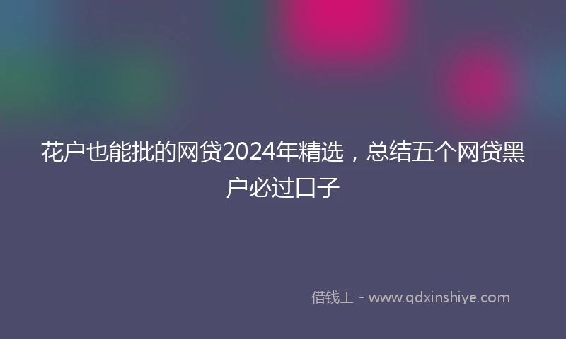 花户也能批的网贷2024年精选,总结五个网贷黑户必过口子