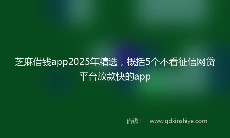 芝麻借钱app2025年精选，概括5个不看征信网贷平台放款快的app