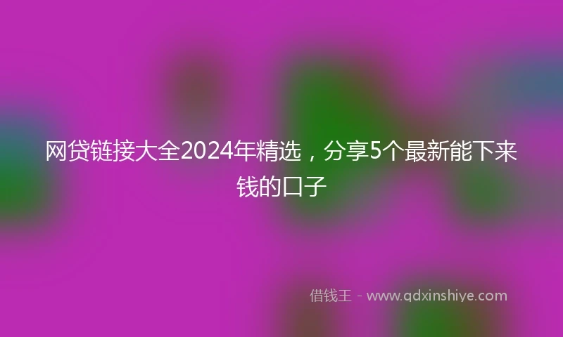 网贷链接大全2024年精选，分享5个最新能下来钱的口子
