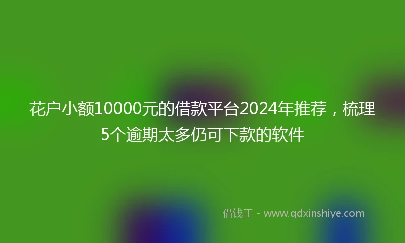 花户小额10000元的借款平台2024年推荐，梳理5个逾期太多仍可下款的软件