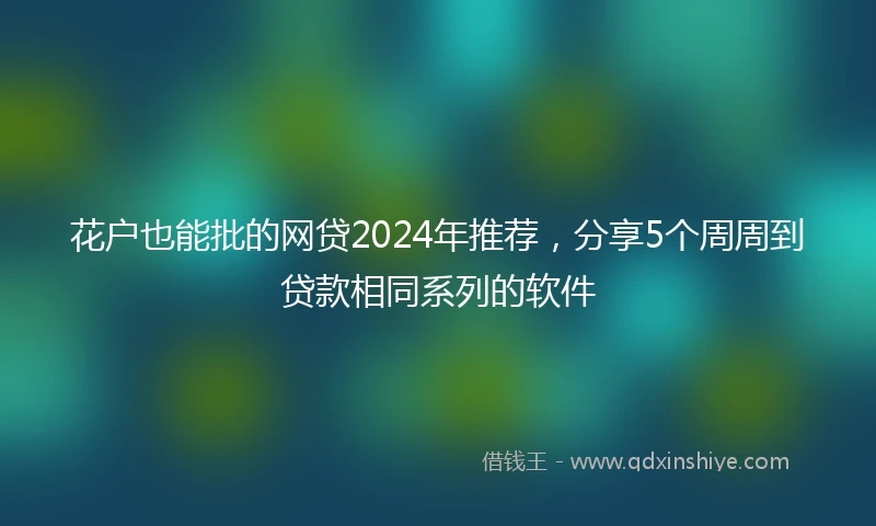 花户也能批的网贷2024年推荐，分享5个周周到贷款相同系列的软件