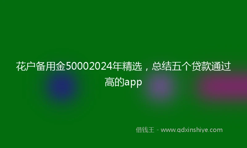 花户备用金50002024年精选，总结五个贷款通过高的app