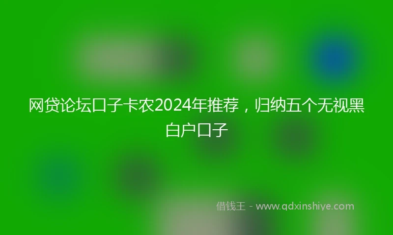 网贷论坛口子卡农2024年推荐,归纳五个无视黑白户口子