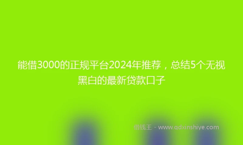 能借3000的正规平台2024年推荐，总结5个无视黑白的最新贷款口子