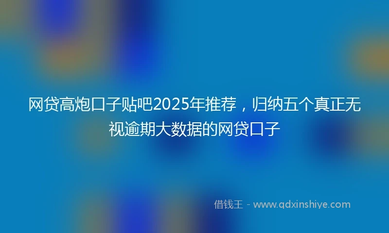 网贷高炮口子贴吧2025年推荐，归纳五个真正无视逾期大数据的网贷口子