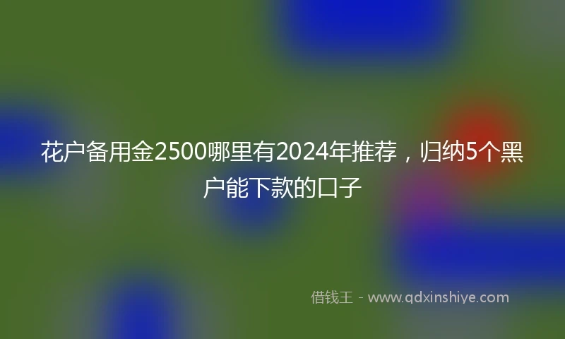 花户备用金2500哪里有2024年推荐，归纳5个黑户能下款的口子