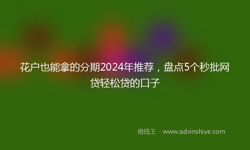 花户也能拿的分期2024年推荐，盘点5个秒批网贷轻松贷的口子