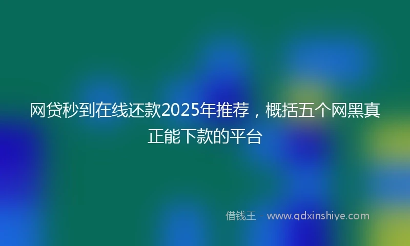 网贷秒到在线还款2025年推荐，概括五个网黑真正能下款的平台