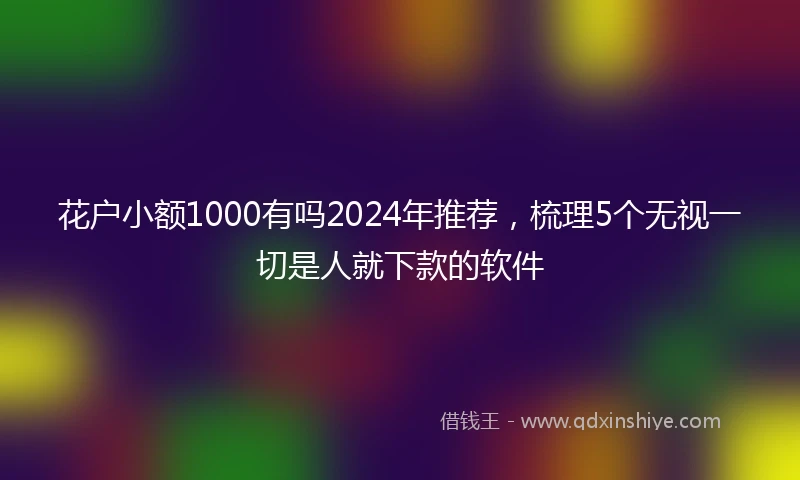 花户小额1000有吗2024年推荐，梳理5个无视一切是人就下款的软件