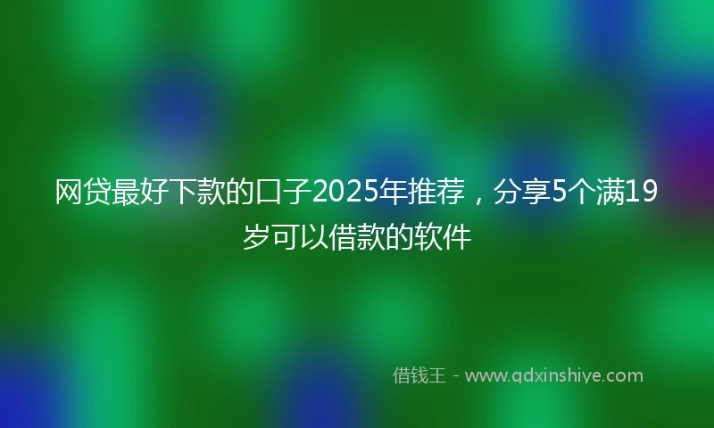 网贷最好下款的口子2025年推荐，分享5个满19岁可以借款的软件